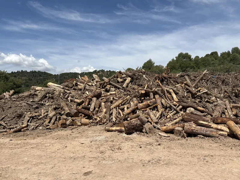 Madera para leña a granel.